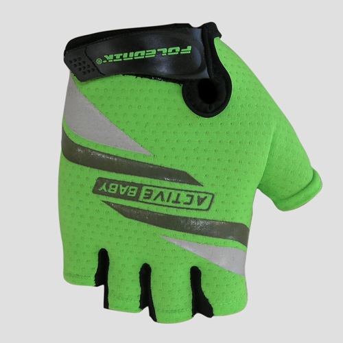 Dětské cyklistické rukavice Polednik Active Baby (zelené) - Velikost: 4