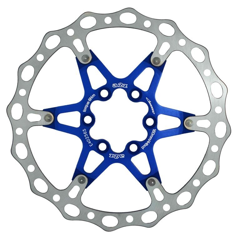 Brzdový kotouč 160mm, 6-šroubů,s duralovým středem , střed: modrý , A2Z (ATO-160-CM)