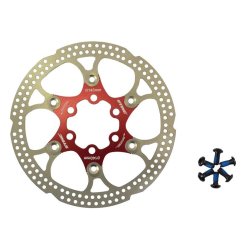 Brzdový kotouč o průměru: 160mm, s plovoucím duralovým unašečem-červená barva (ST-160)