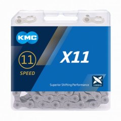 Řetěz KMC šedý 11 rychlostí BOX (118 článků)  | MTB/silniční