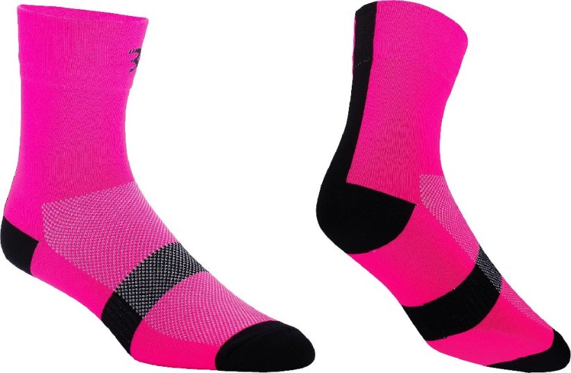 Cyklistické ponožky BBB high feet | neon růžové - Velikost: 35-38