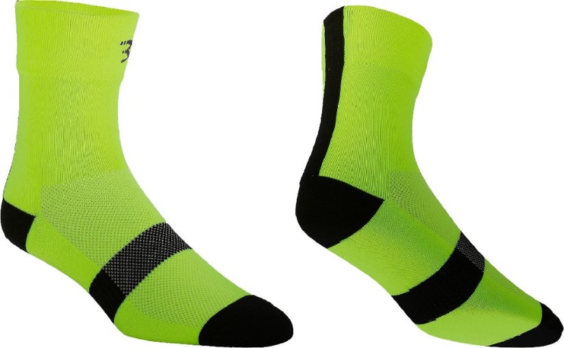 Cyklistické ponožky BBB high feet | neonové zelená/černá - Velikost: 35-38