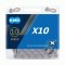 Řetěz KMC X10 šedý BOX, 10 rychlostí (114 článků) s čepem